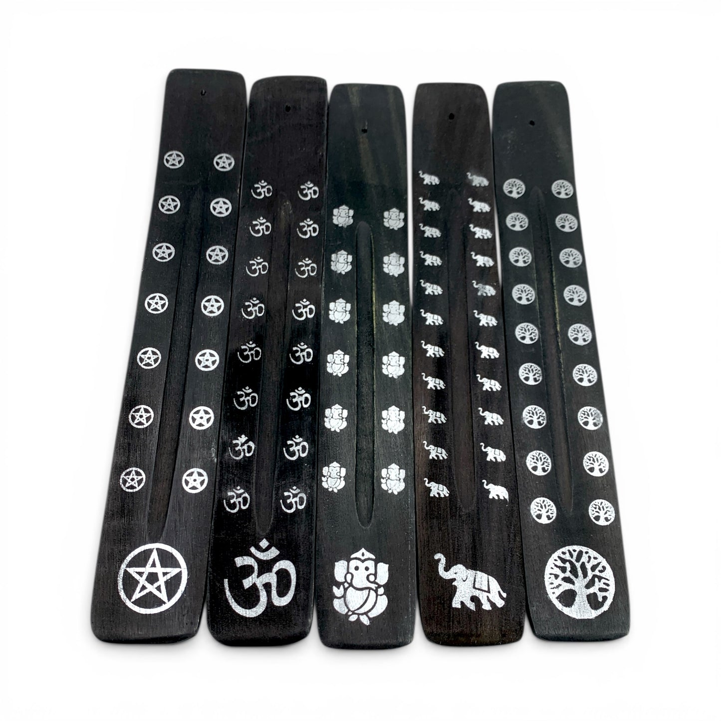 Incense Holder - Black Wood Assorted Designs