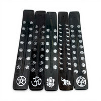 Incense Holder - Black Wood Assorted Designs