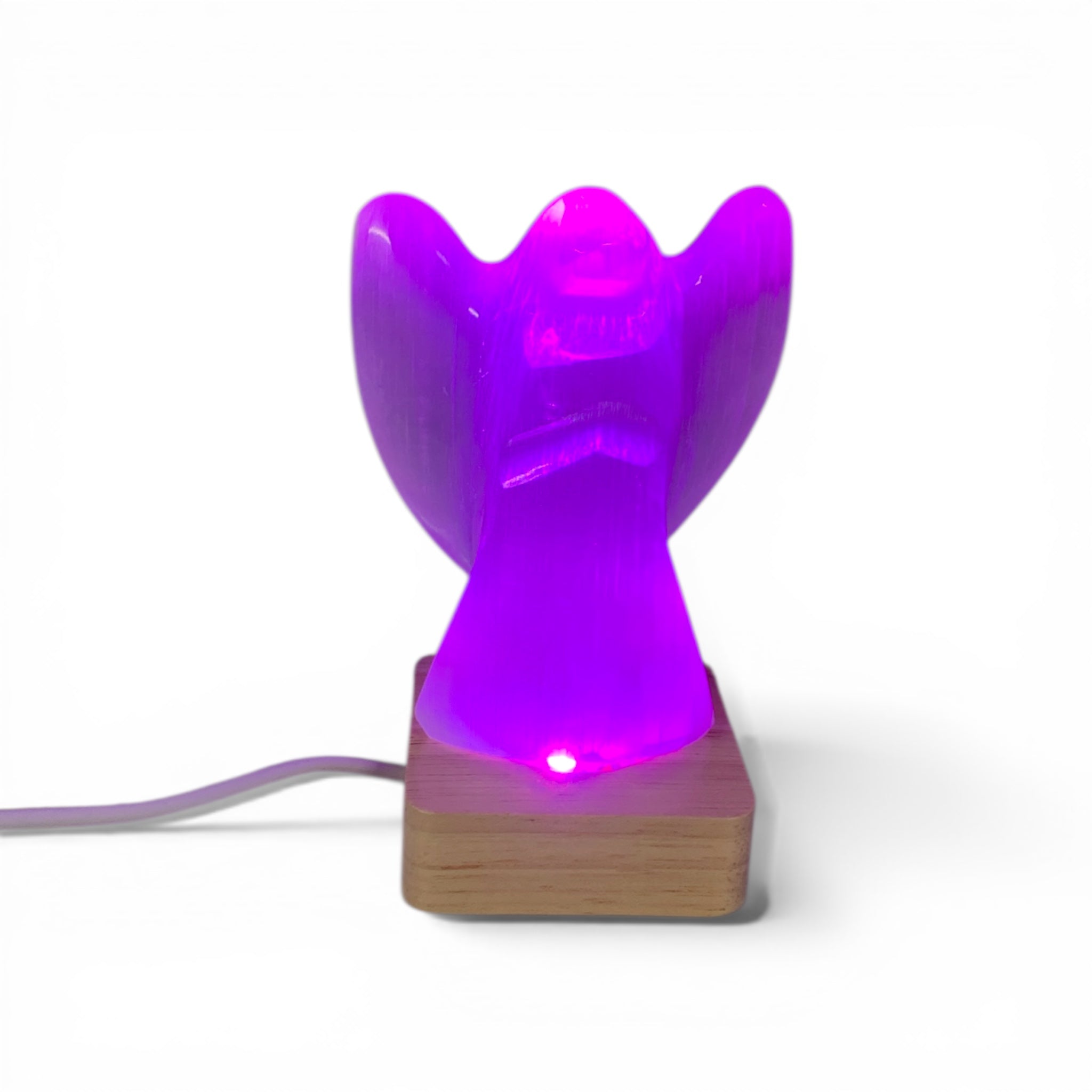 Selenite Angel Lamp Multi-Colour $70