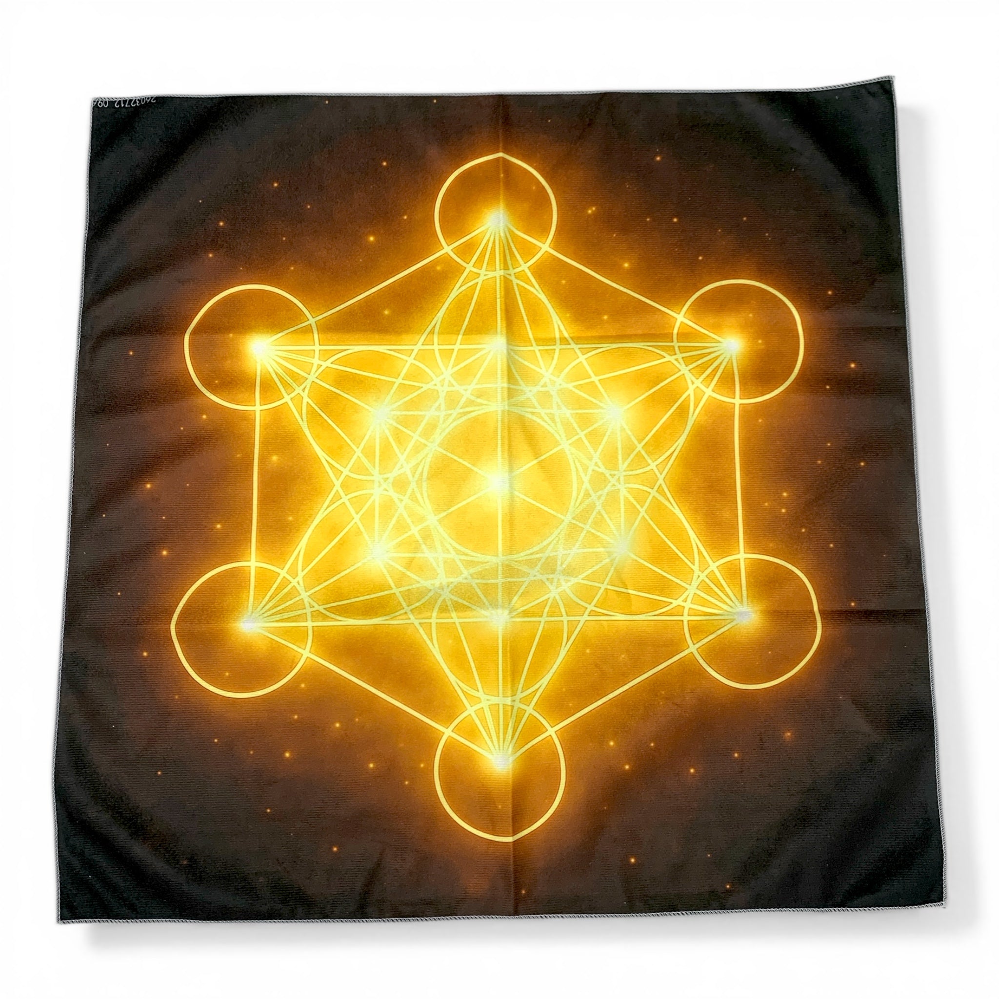 Crystal Grid Tapestry - Metatron's Cube Gold