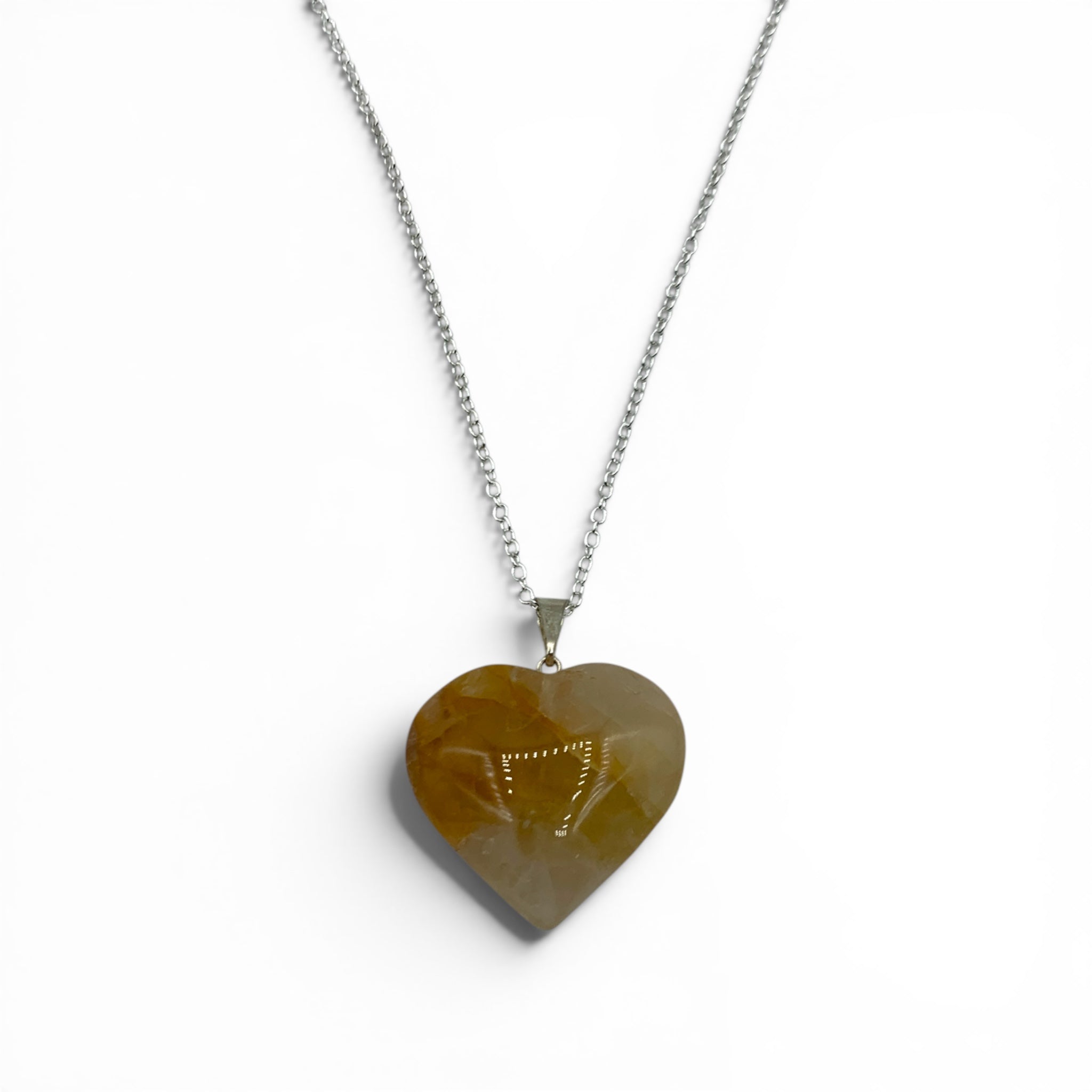 Necklace - Golden Healer Quartz Heart $25
