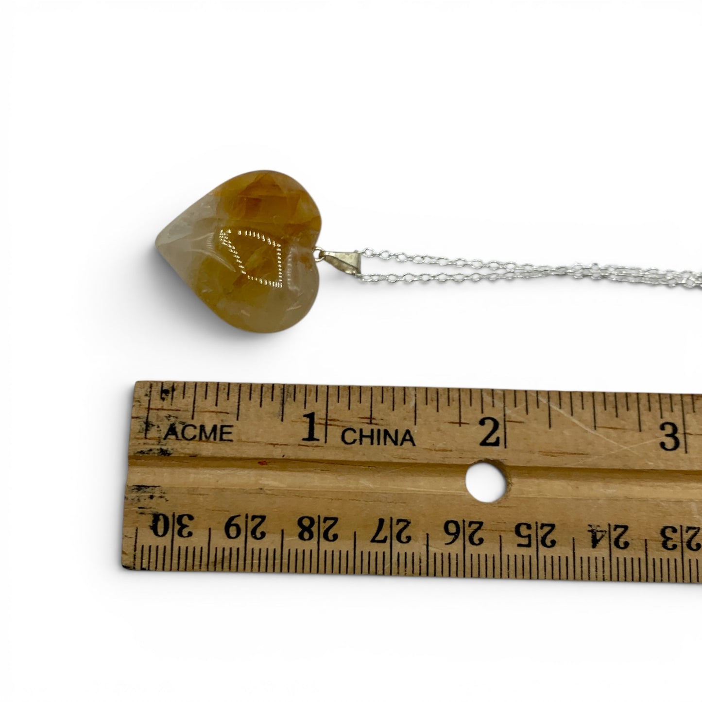 Necklace - Golden Healer Quartz Heart $25