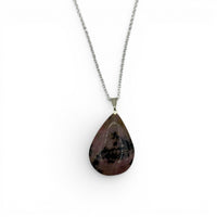 Necklace - Rhodonite Teardrop