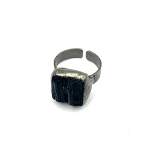 Ring - Adjustable Black Tourmaline Welded