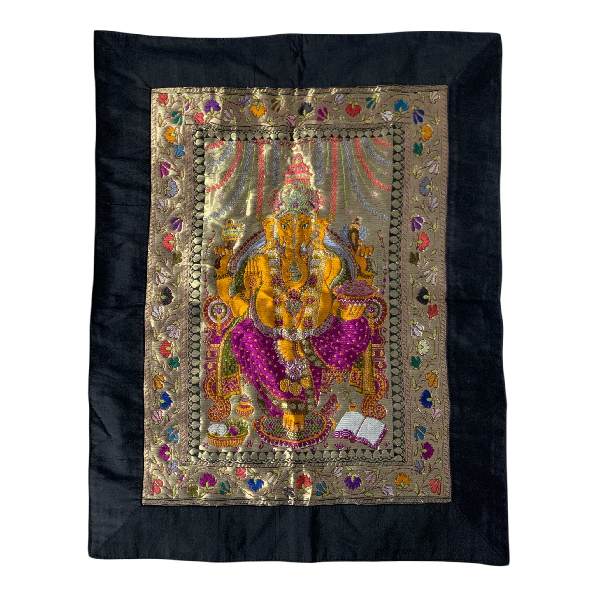 Ganesha - Hand Embroidered Wall Tapestry