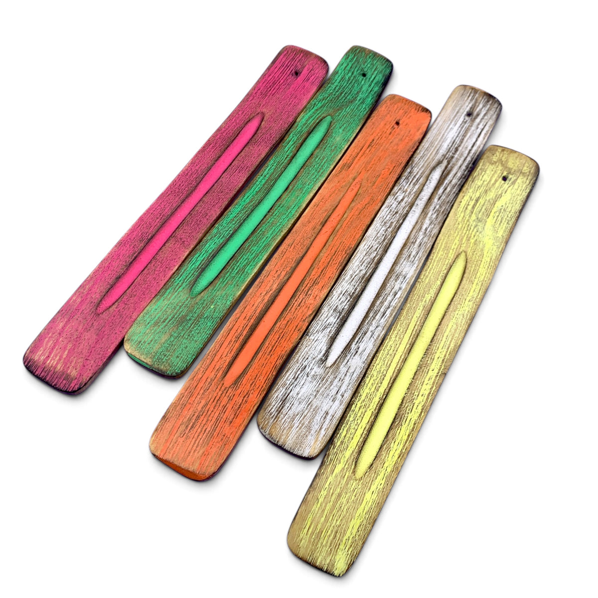 Incense Holder - Wood Rustic Assorted Colour