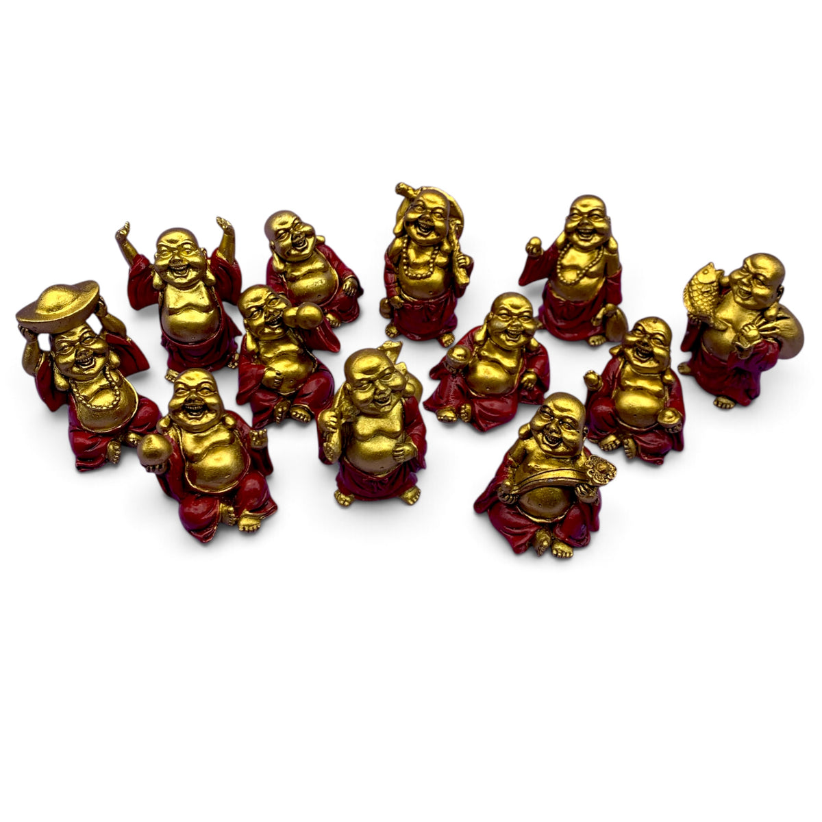 Statue - Buddha Assorted Gold & Red Polyresin