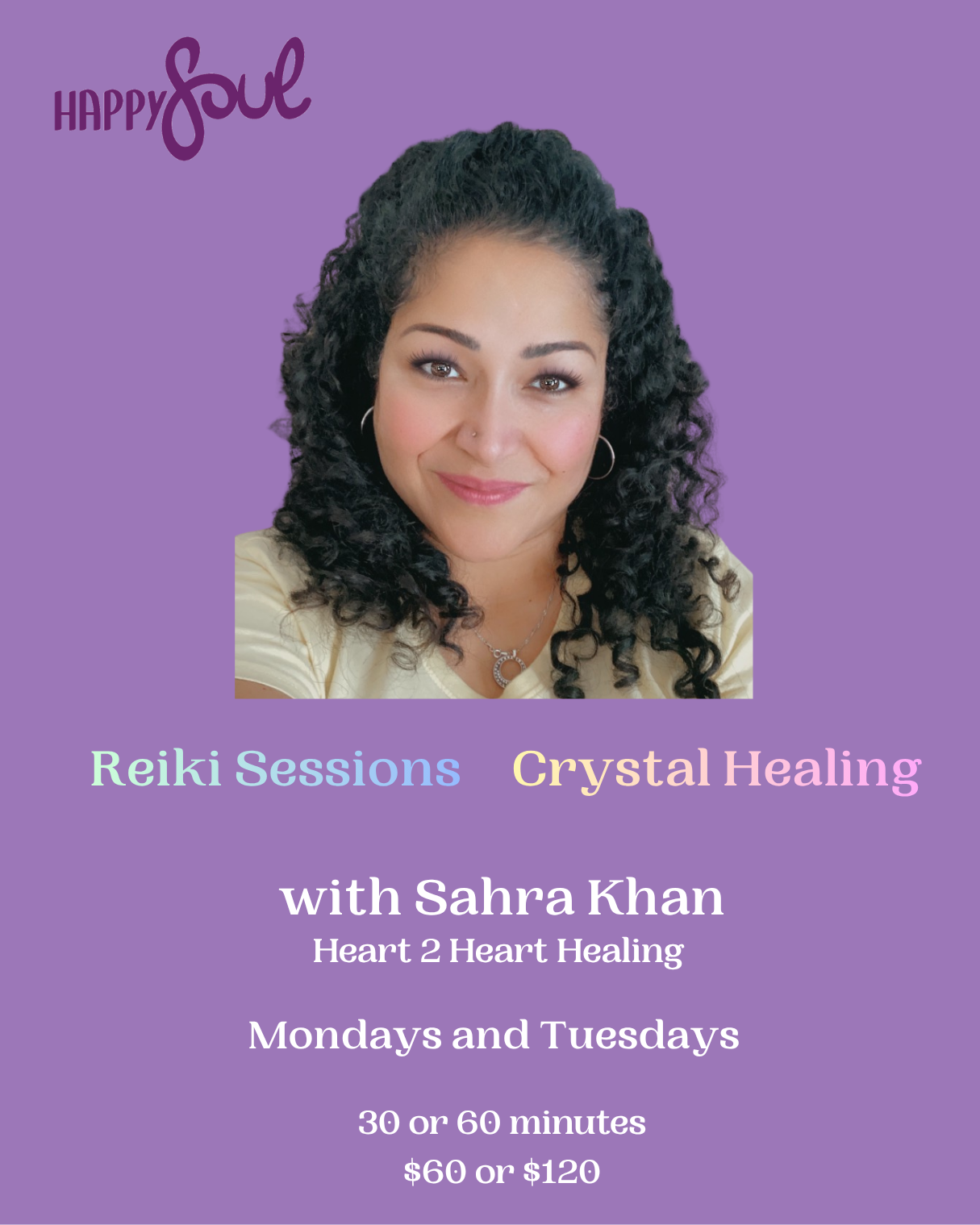 Reiki or Crystal Healing Sessions with Sahra