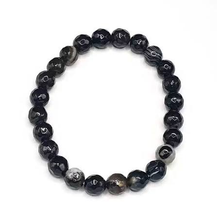 Bracelet - Black Banded Moss Agate 8mm