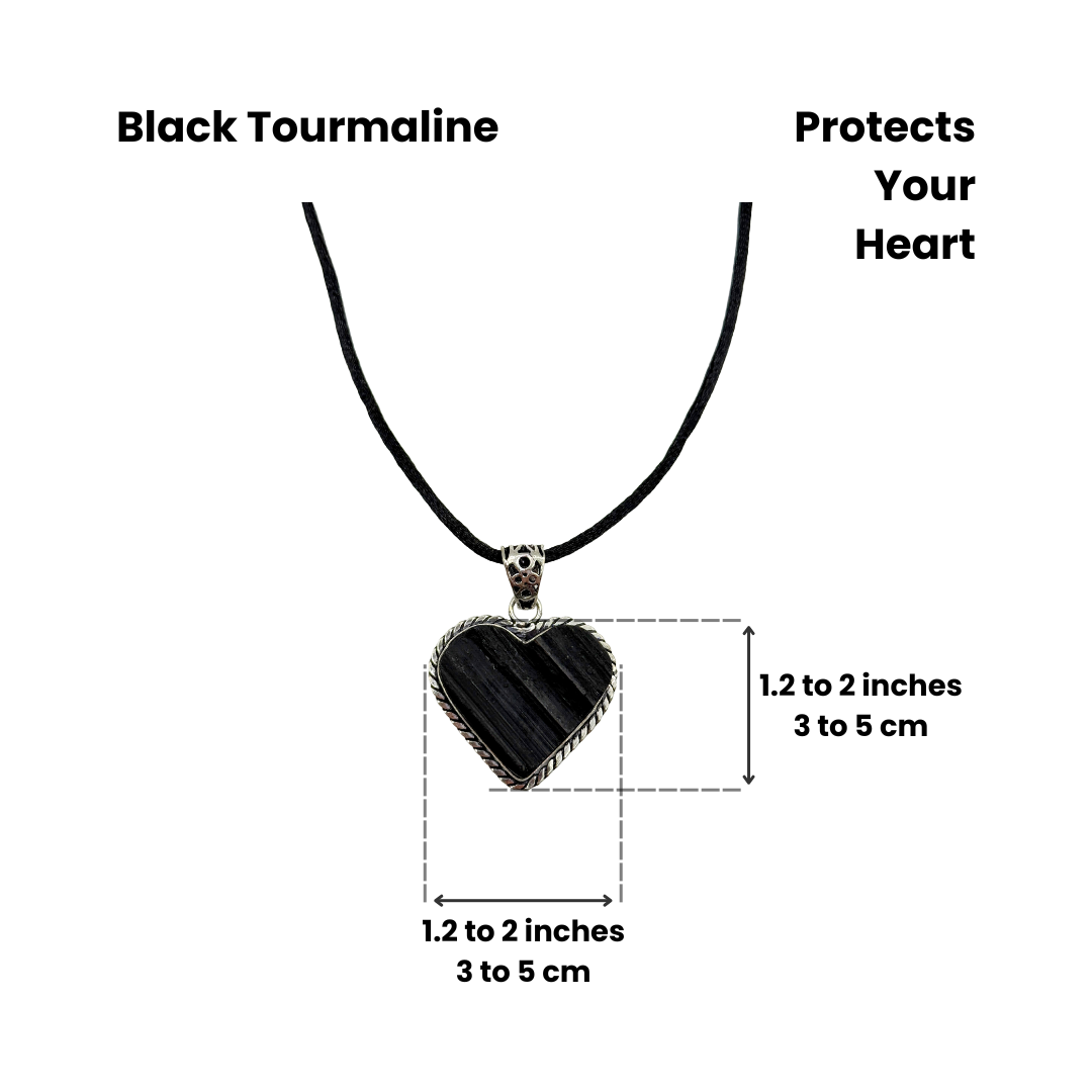 Necklace - Black Tourmaline Heart Necklace