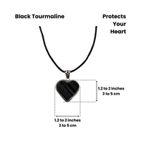 Necklace - Black Tourmaline Heart Necklace