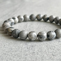 Bracelet - Grey Picasso Jasper 8mm