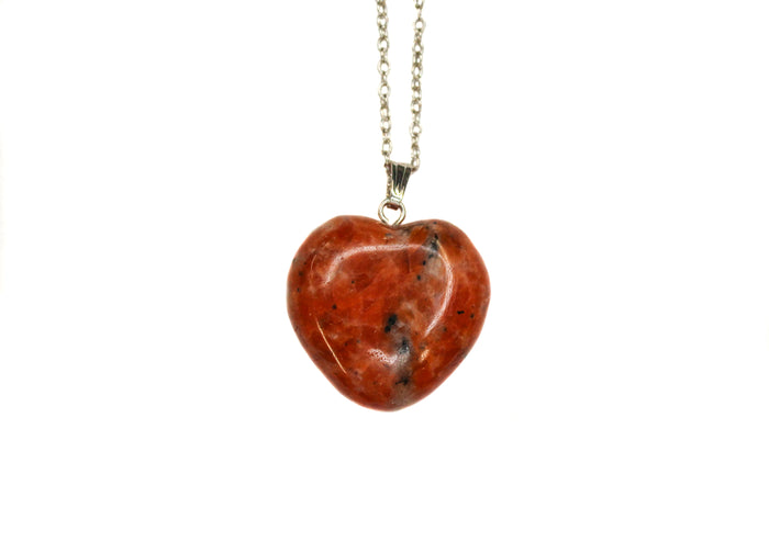 Necklace - Orange Calcite Heart Pendant $20