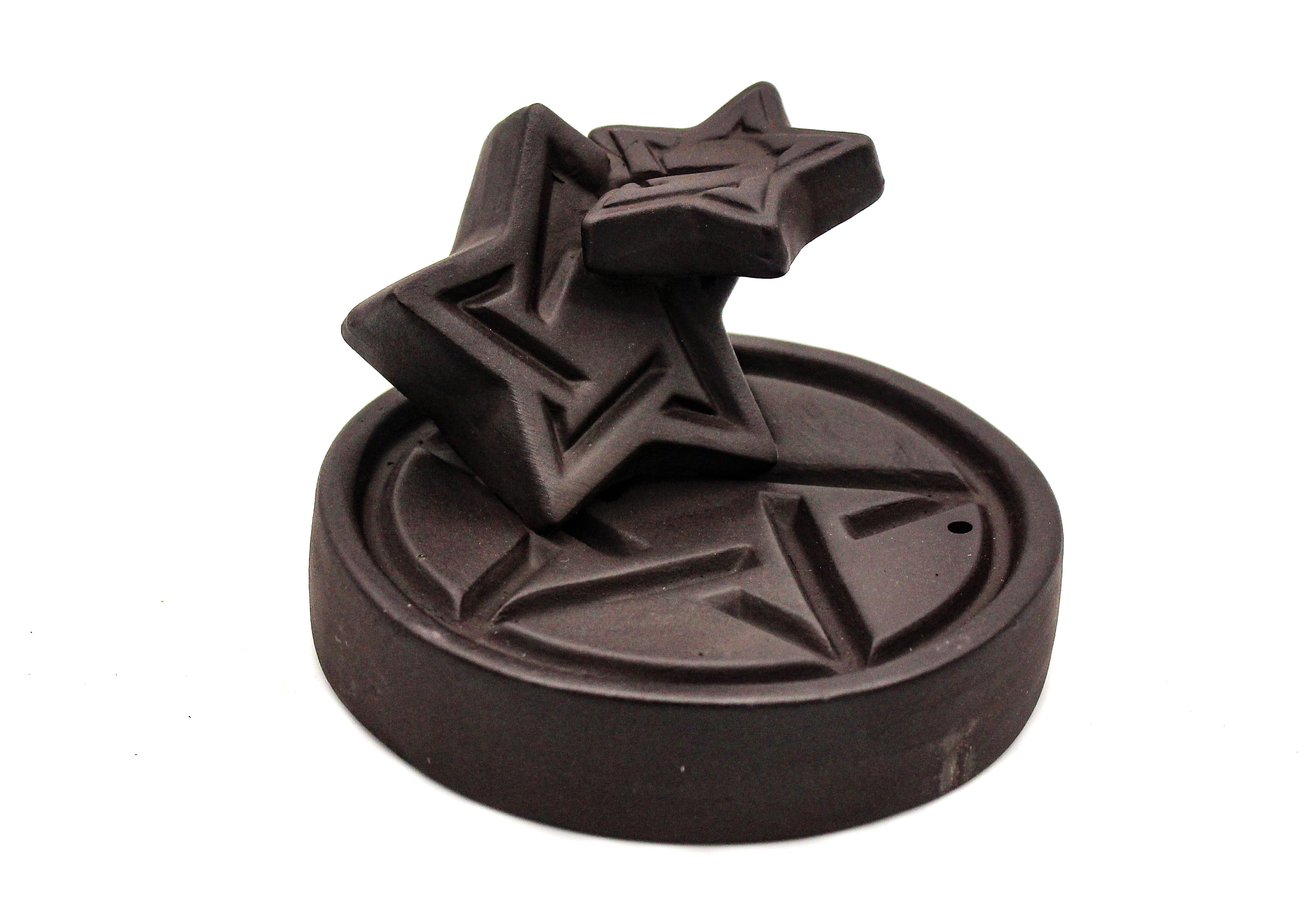 Incense Holder  - Ceramic Backflow Triple Pentacles $25