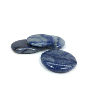 Blue Quartz Crystal Palm Stone - Happy Soul Online
