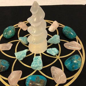 Cloth "Seed of Life" Crystal Grid - Happy Soul Online