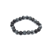 Bracelet - Obsidian Snowflake 8mm