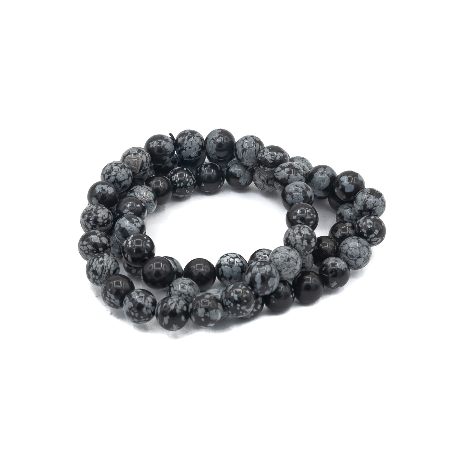 Bracelet - Obsidian Snowflake 8mm