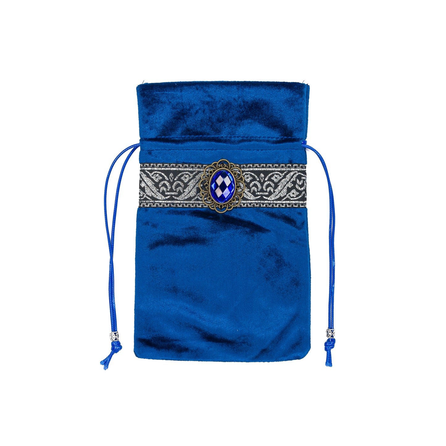 Tarot Bag Embroidered - Sapphire Colored Velvet