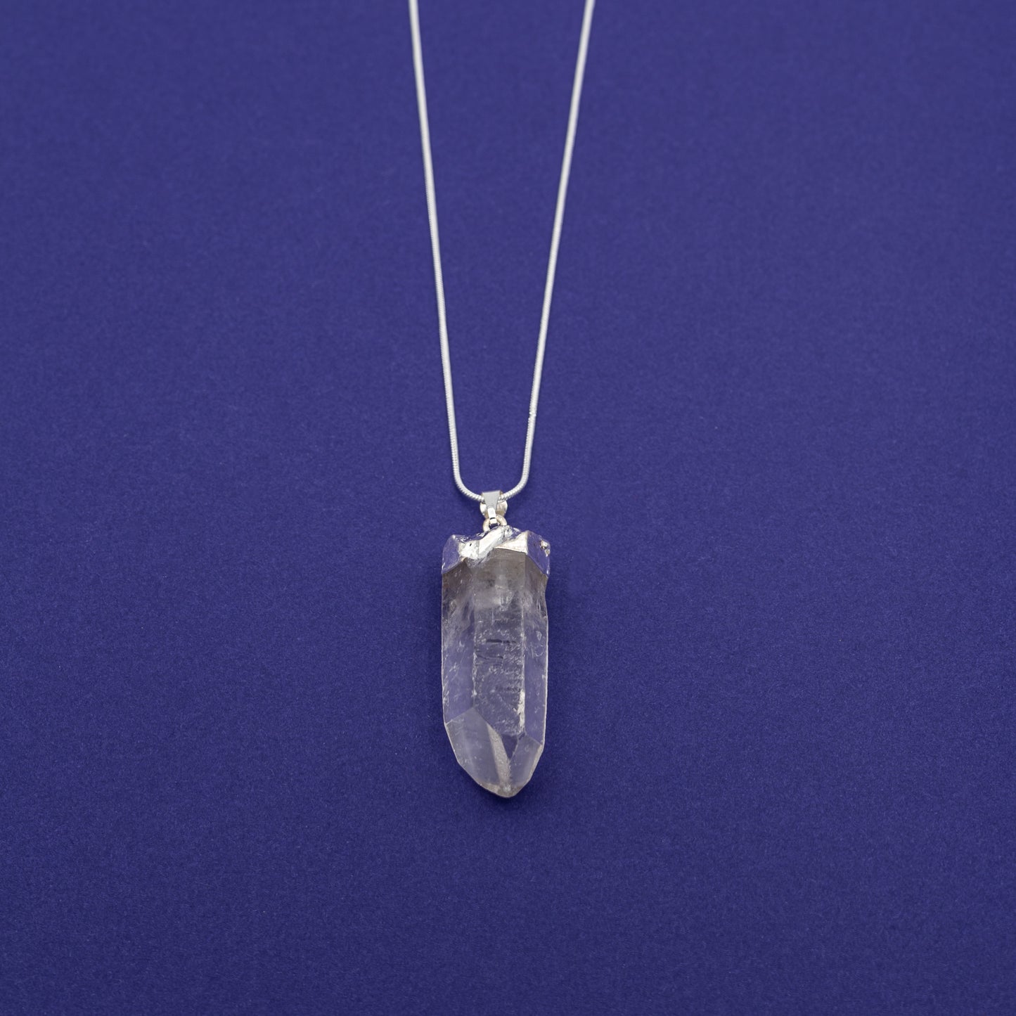 Necklace - Clear Quartz Point with Silver Cap - Happy Soul Online