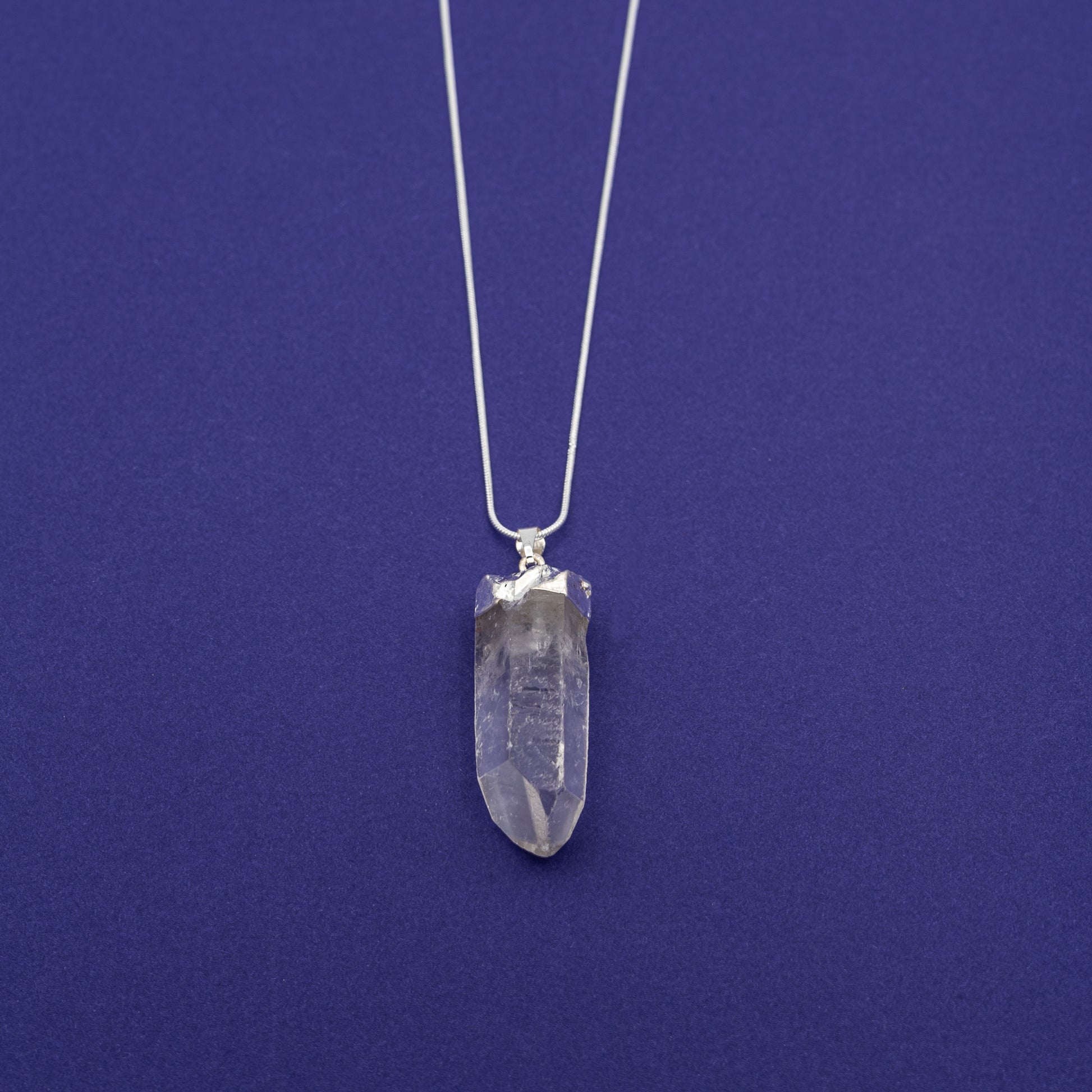 Necklace - Clear Quartz Point with Silver Cap - Happy Soul Online