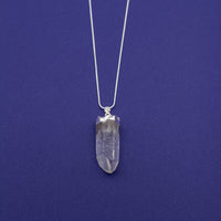 Necklace - Clear Quartz Point with Silver Cap - Happy Soul Online