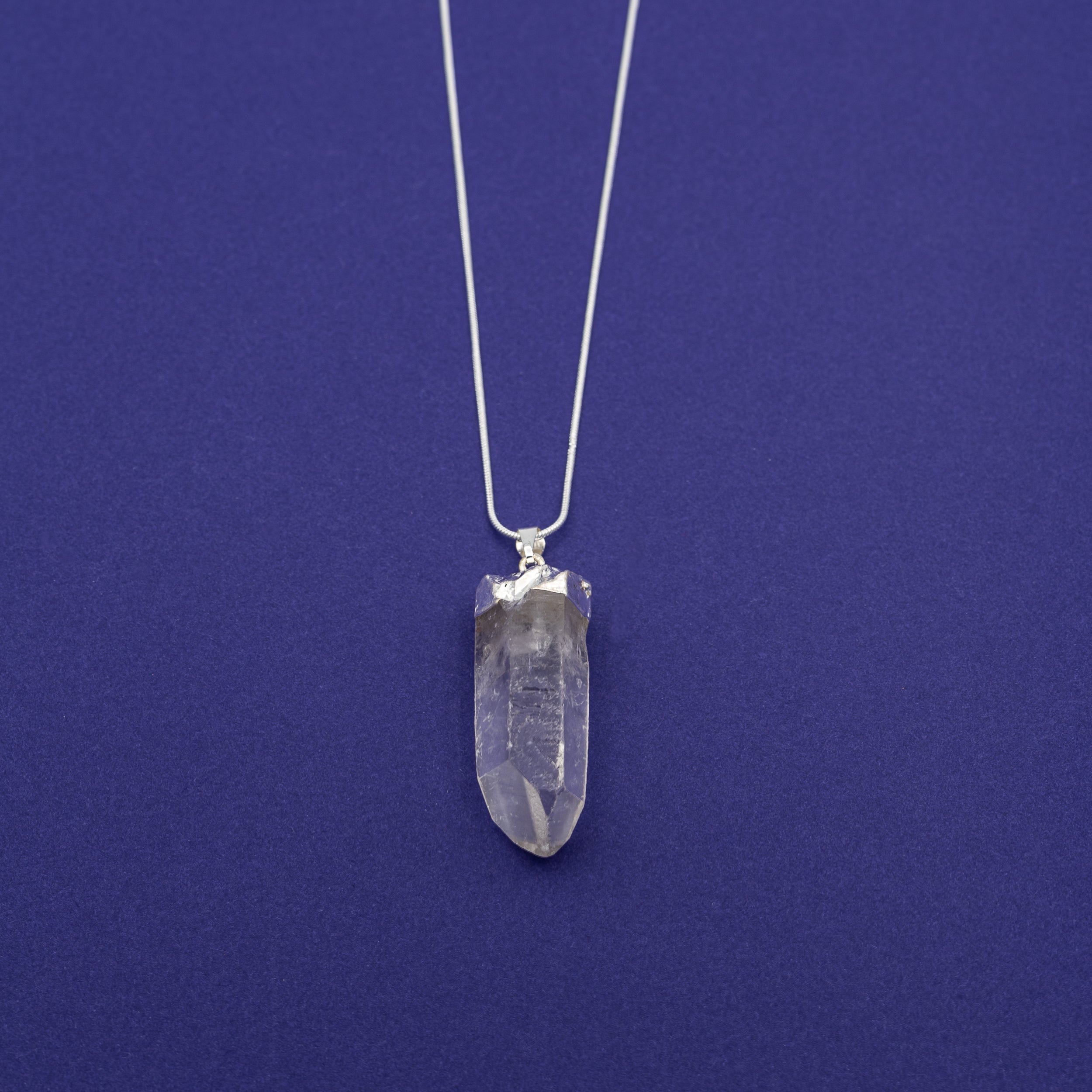 Necklace - Clear Quartz Point with Silver Cap - Happy Soul Online