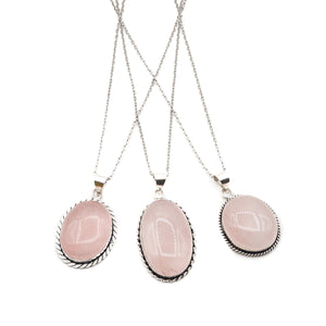 Necklace - Rose Quartz Assorted Shapes $30