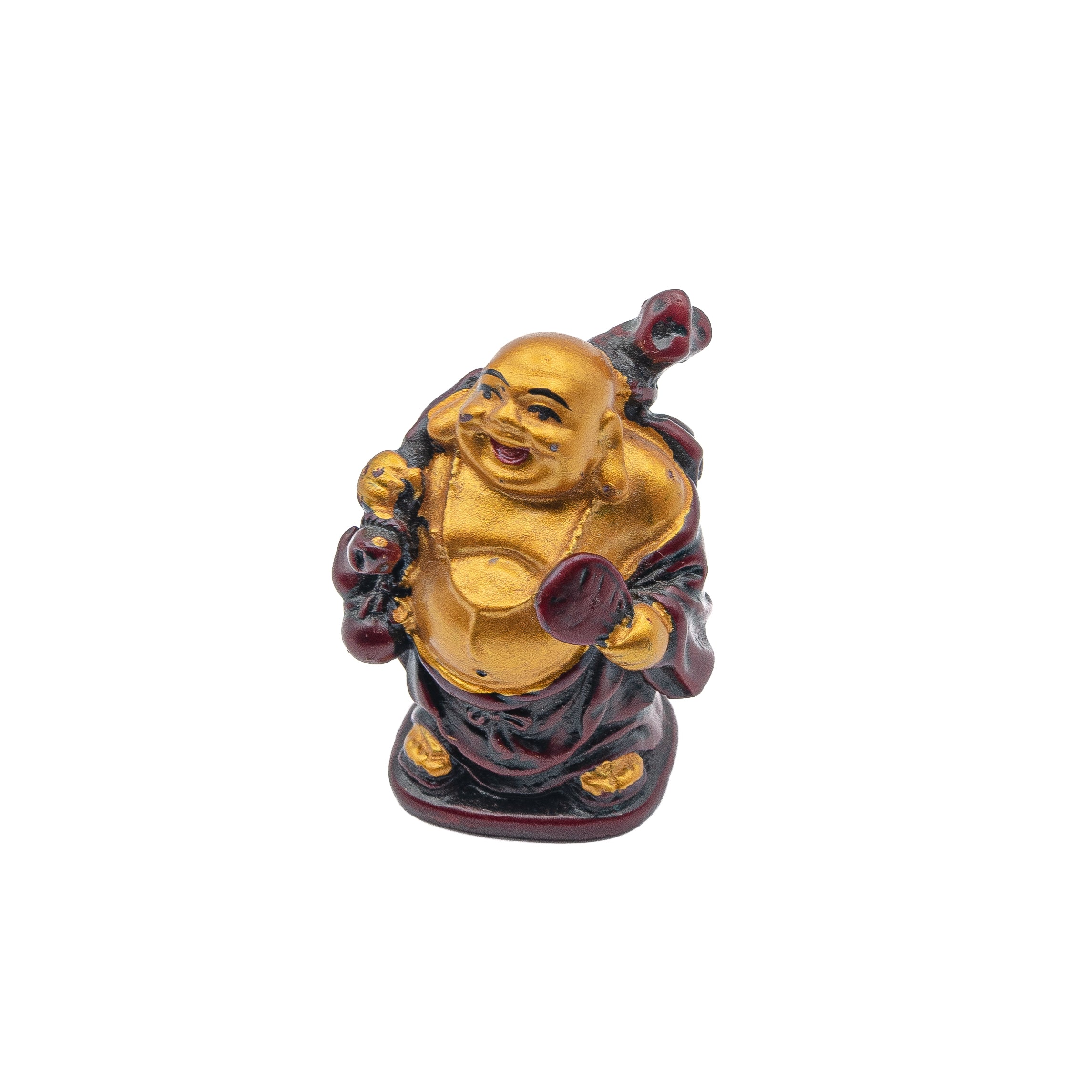 Statue - Buddha Gold & Red Polyresin