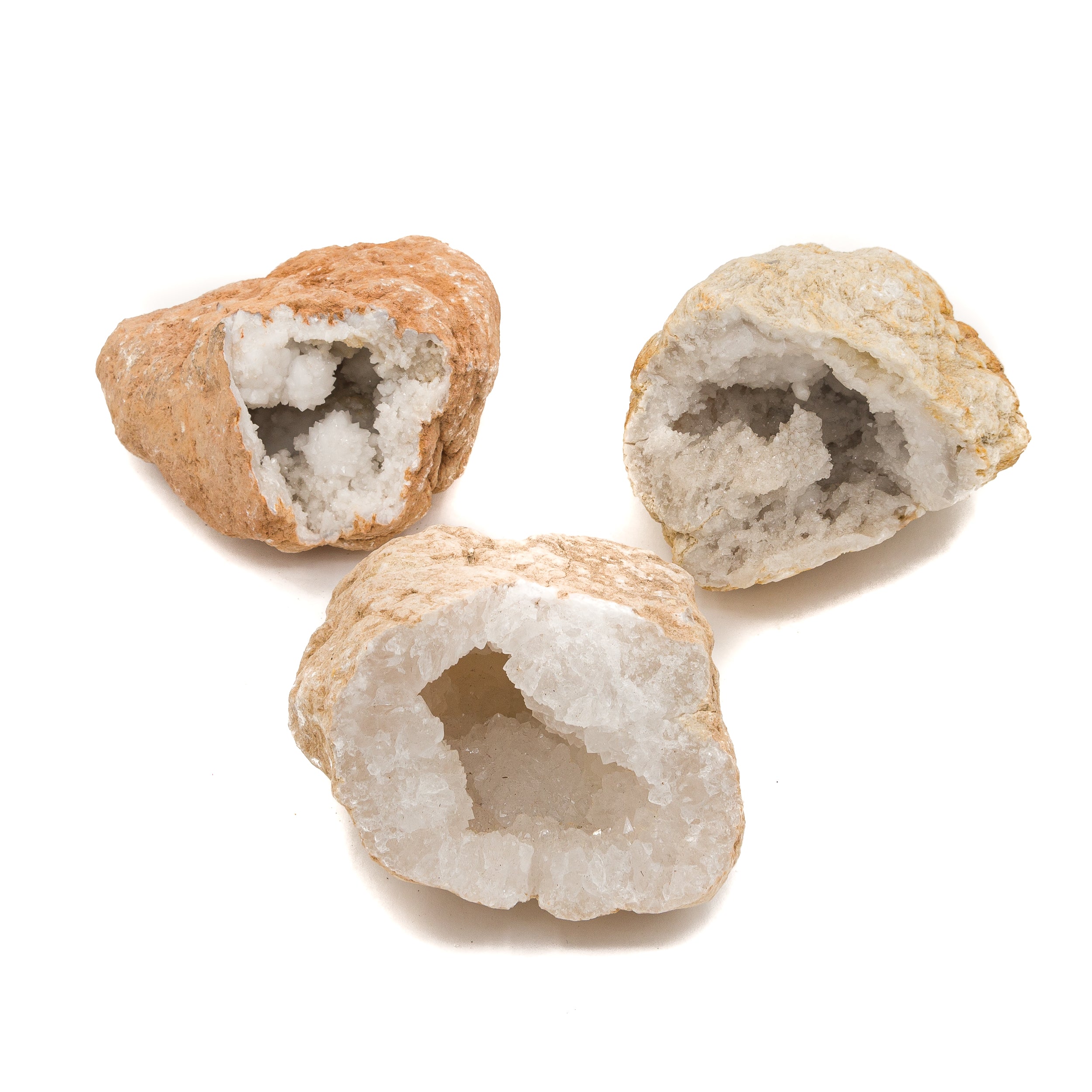 Clear Quartz Geode Pair $40