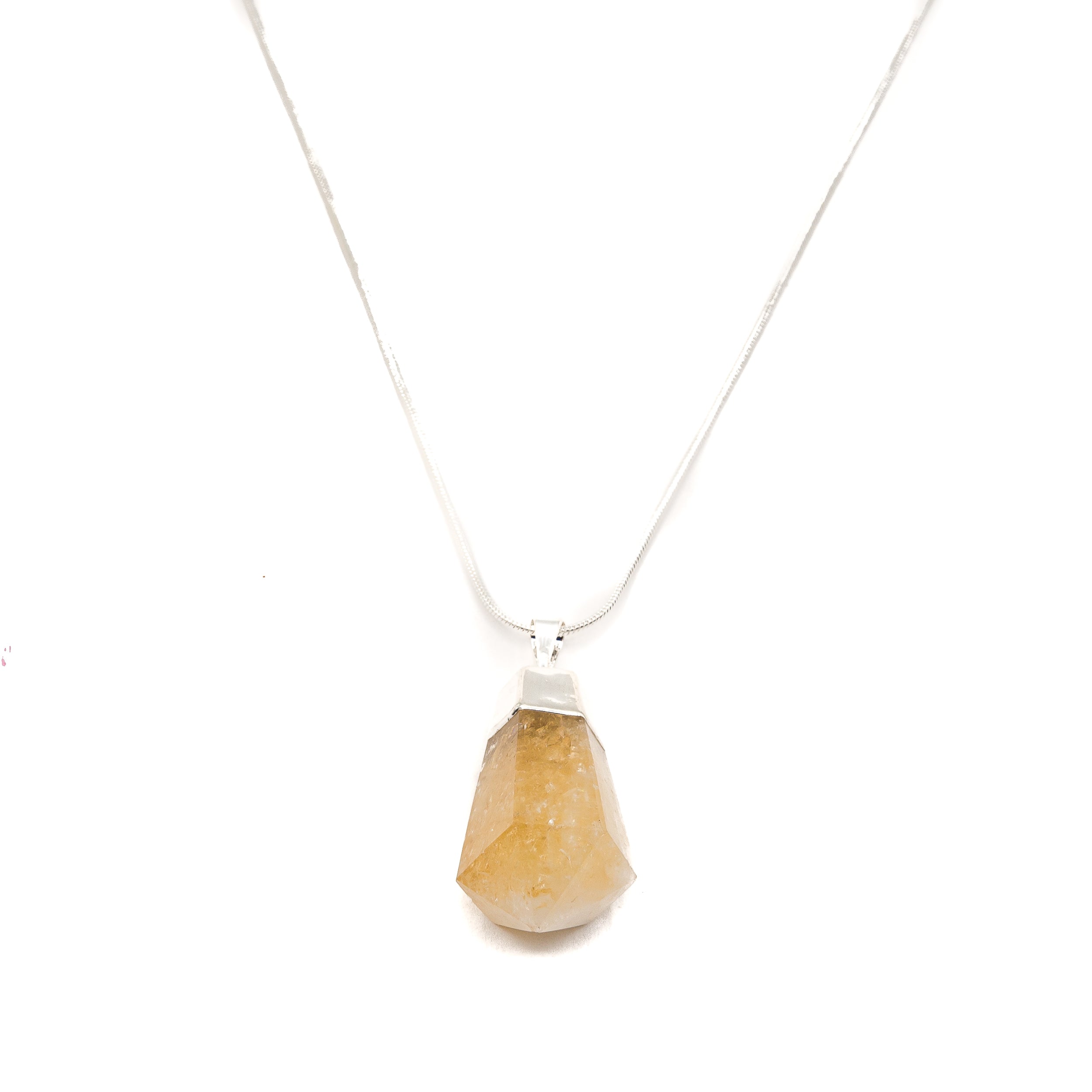 Necklace - Citrine Faceted Teardrop $35