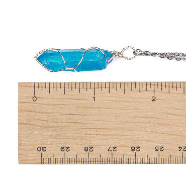 Necklace - Aura Quartz Aqua Point Wrapped