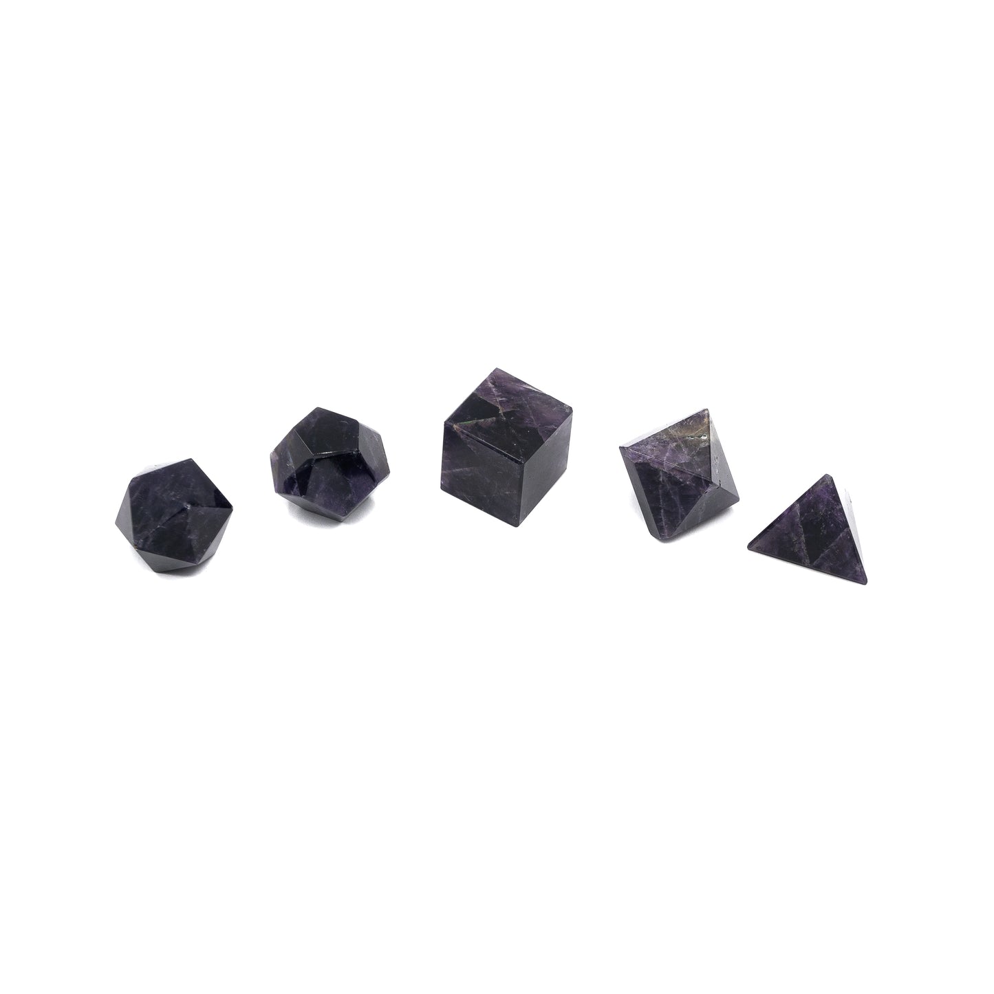 Amethyst Platonic Solids