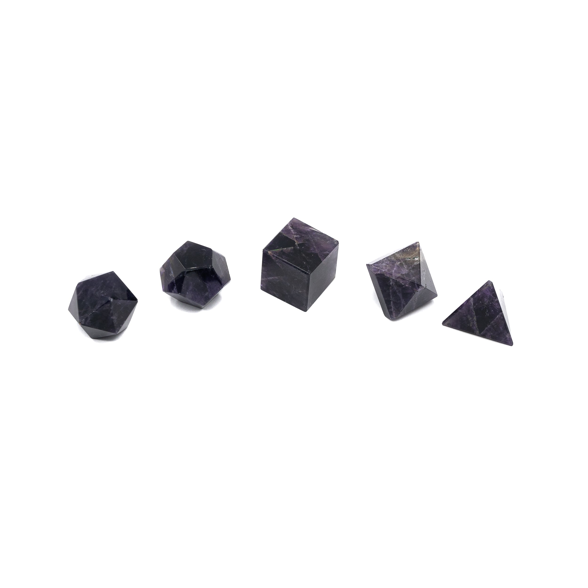Amethyst Platonic Solids