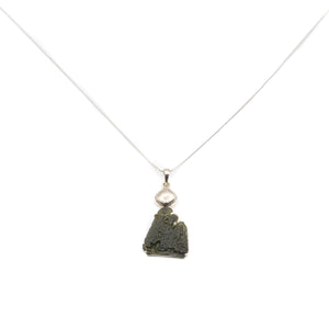 Necklace - Moldavite with Meteorite C $750