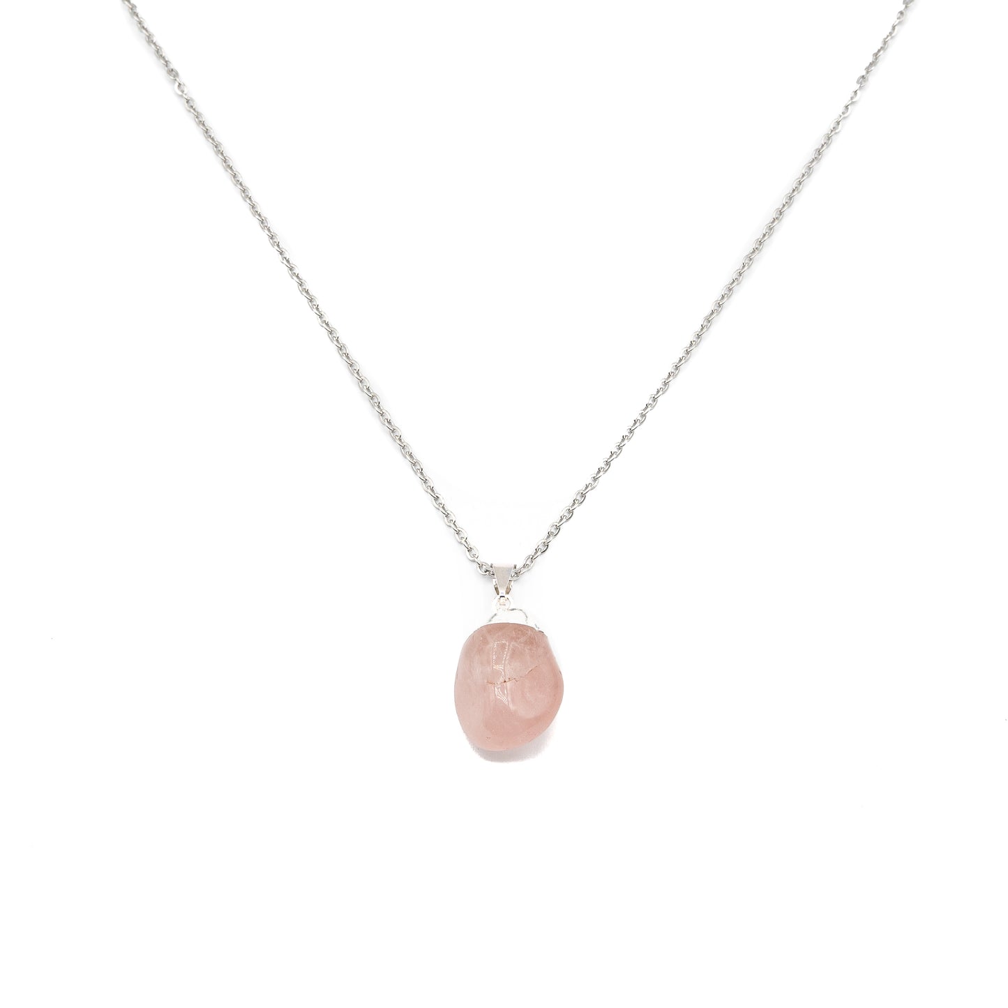 Necklace - Rose Quartz Tumble $25 - Happy Soul Online