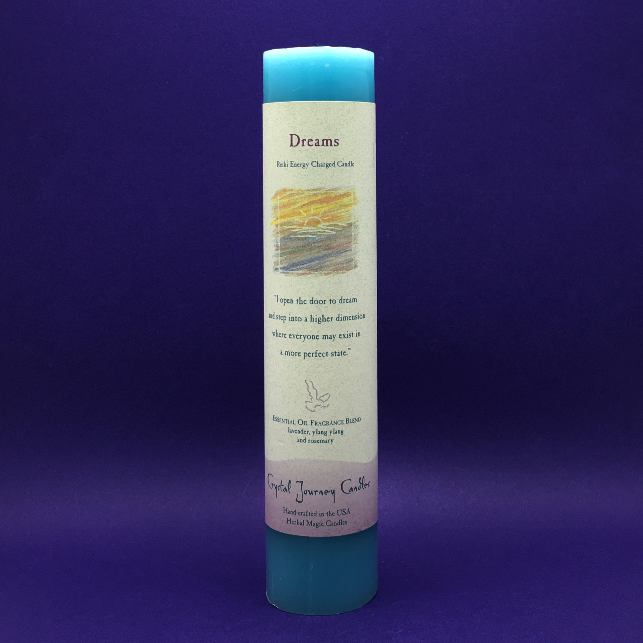 Pillar Candle - Dreams - Reiki Energy Charged (Light Blue) - Happy Soul Online