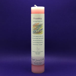 Pillar Candle - Friendship - Reiki Energy Charged (Light Pink) - Happy Soul Online