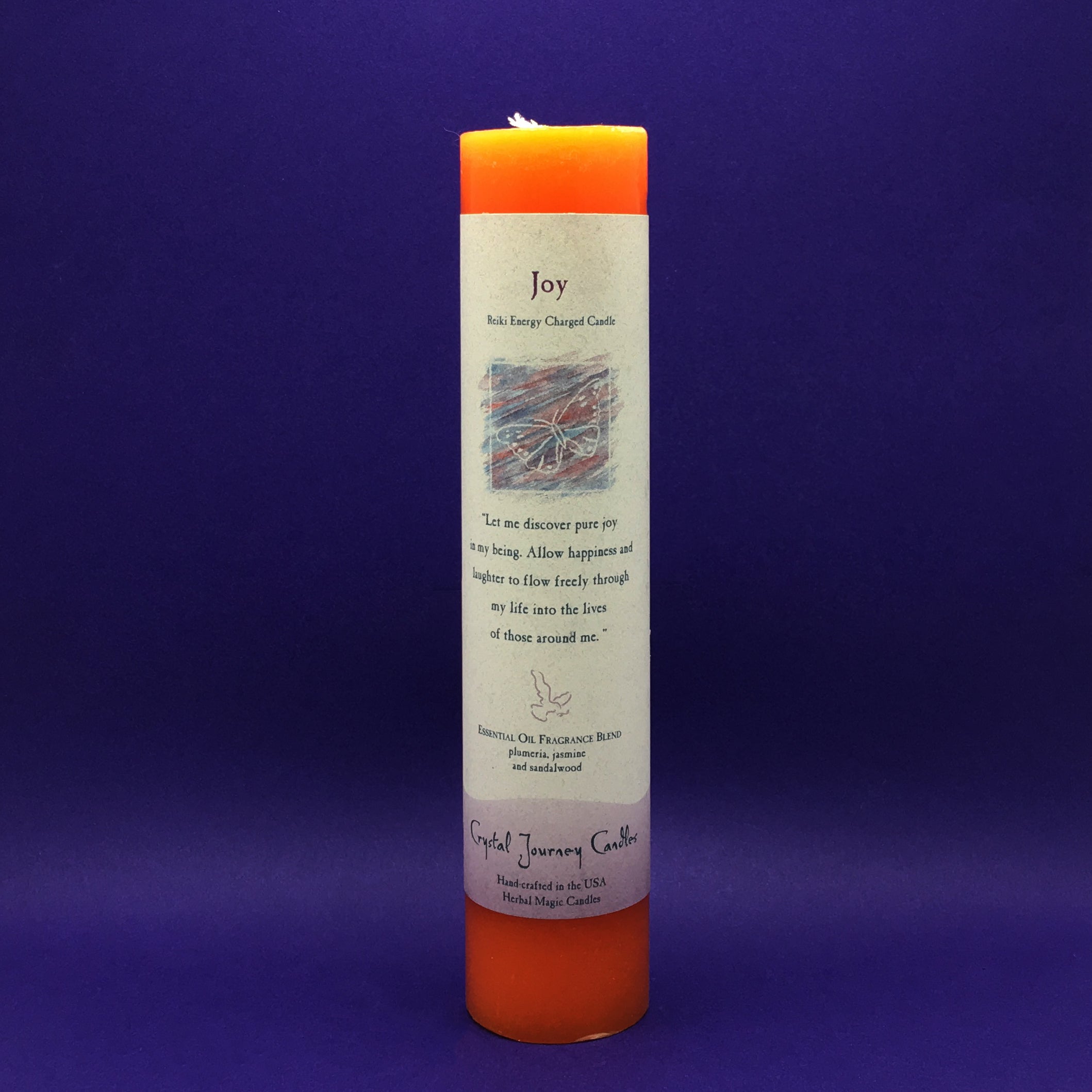 Pillar Candle - Joy - Reiki Energy Charged  (Orange) - Happy Soul Online