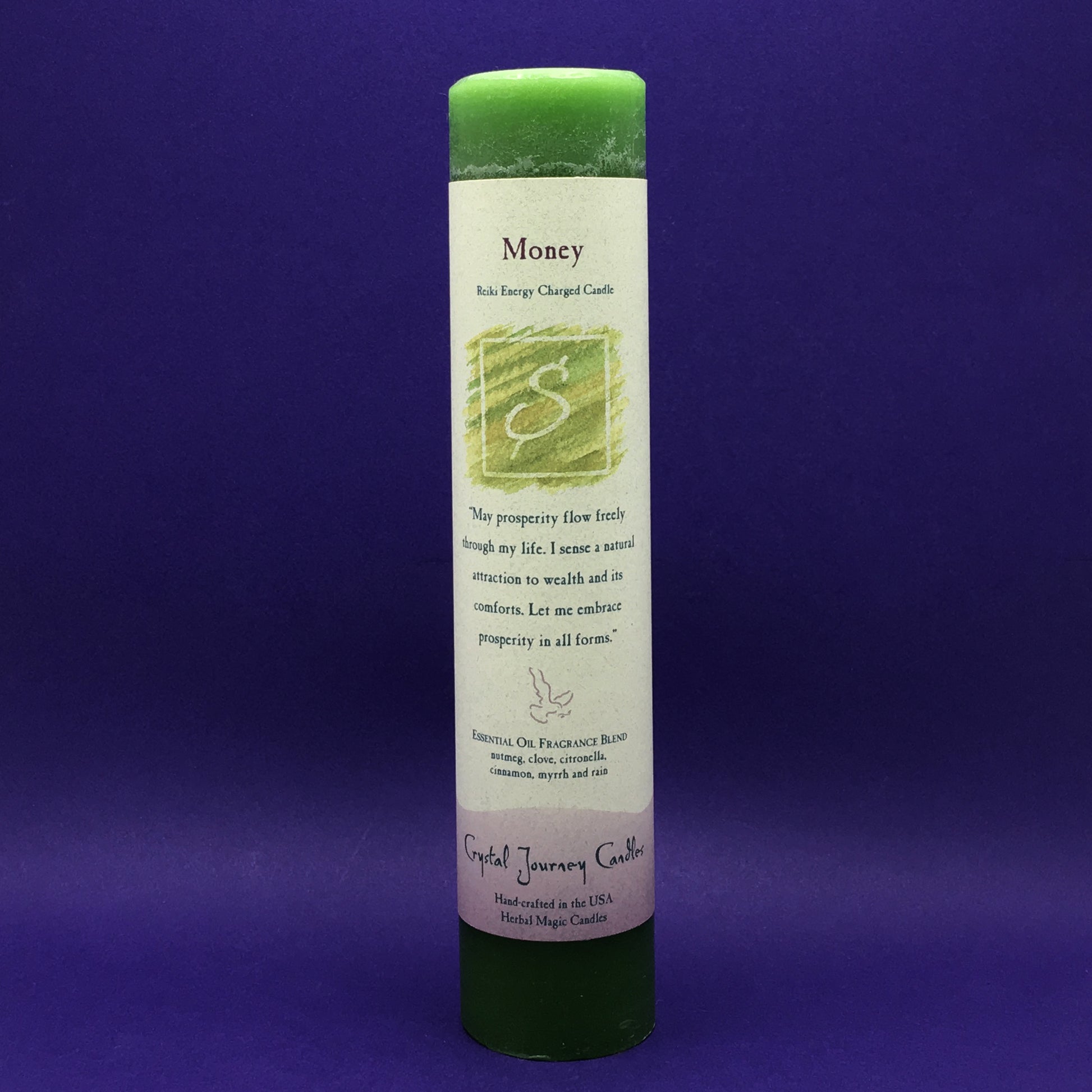 Pillar Candle - Money - Reiki Energy Charged (Green) - Happy Soul Online