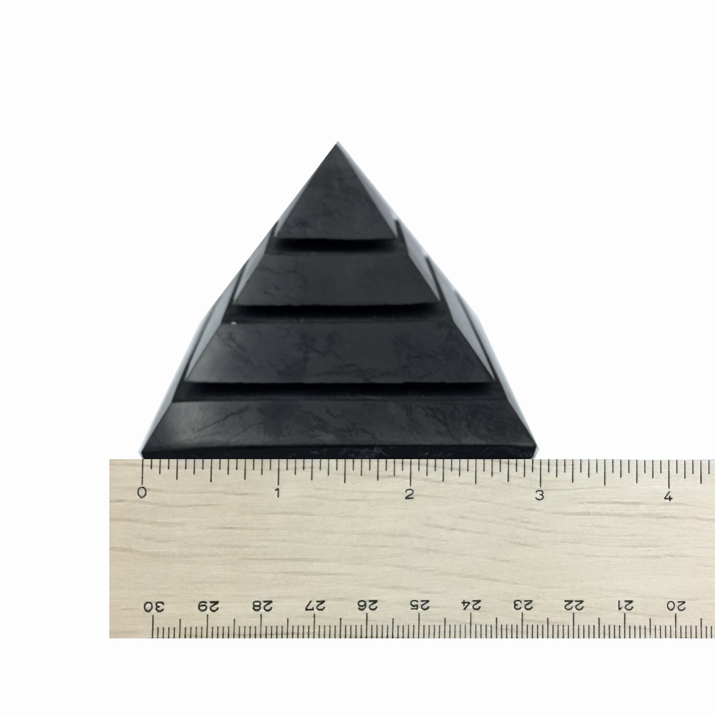 Shungite - Grooved Pyramid $90