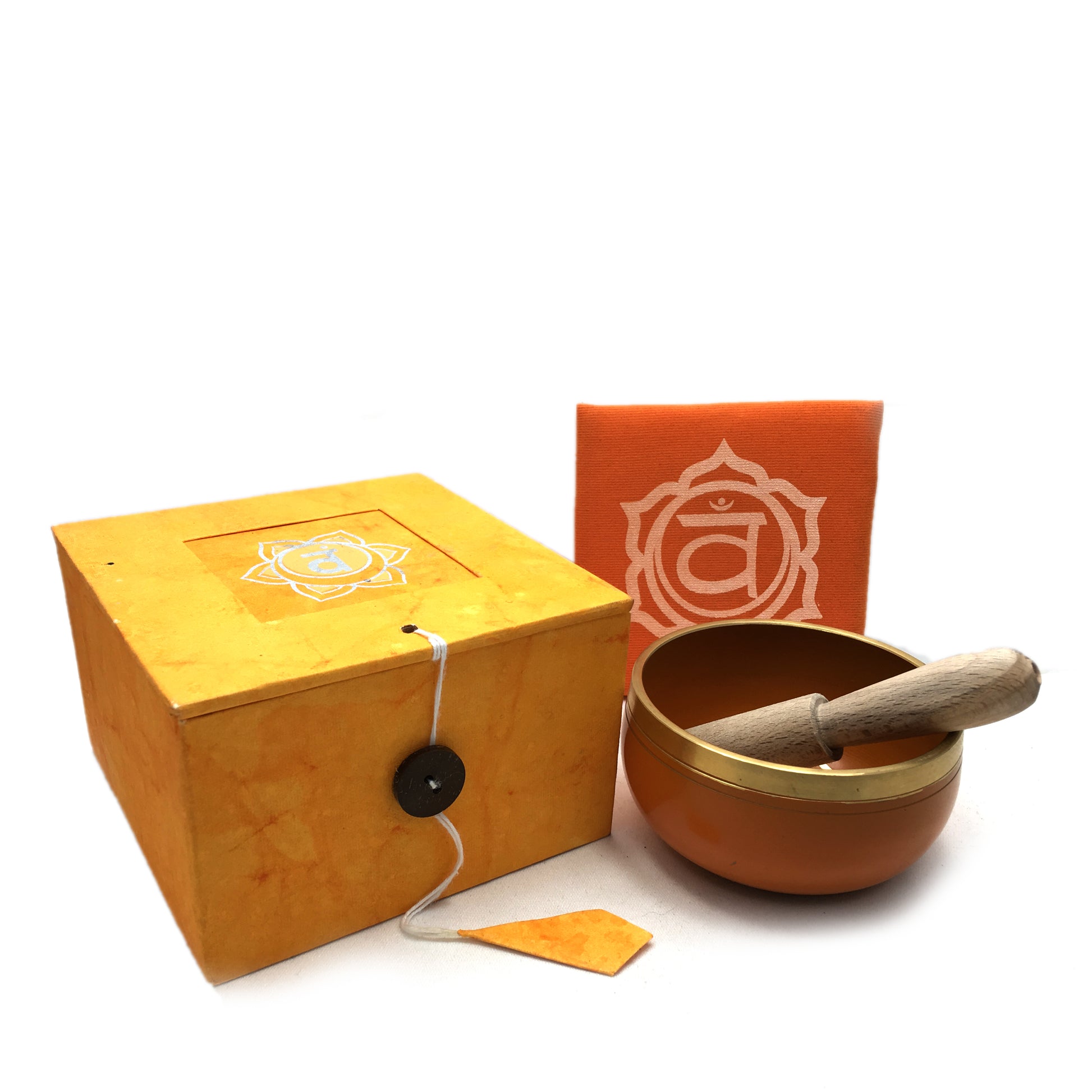 Tibetan Singing Bowl Gift Set - Orange (Sacral/Navel Chakra) Happy Soul Online