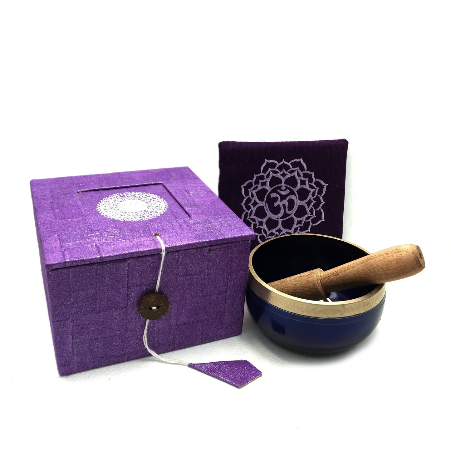 Tibetan Singing Bowl Gift Set - Purple (Crown Chakra) Happy Soul Online