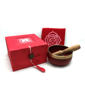 Tibetan Singing Bowl Gift Set - Red (Root/Support Chakra) Happy Soul Online